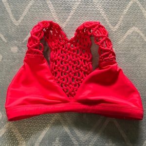 Excellent condition bright hot pink Mikoh crochet top